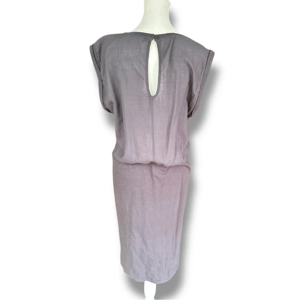 Michael Stars Gray Cotton Rolled Shoulder Sleeveless Shift Mini Dress | Large - Picture 7 of 12
